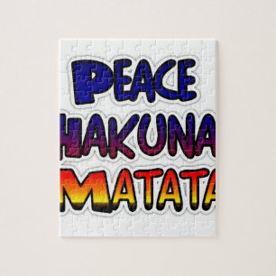 Peace Hakuna Matata Gradient Art Jigsaw Puzzle