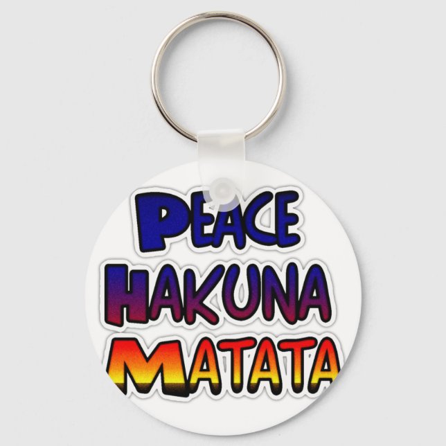 Peace Hakuna Matata Gradient Art Key Ring (Front)
