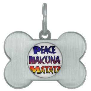 Peace Hakuna Matata Gradient Art Pet Name Tag