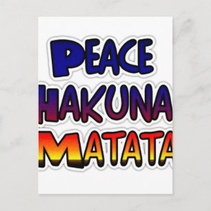 Peace Hakuna Matata Gradient Art Postcard