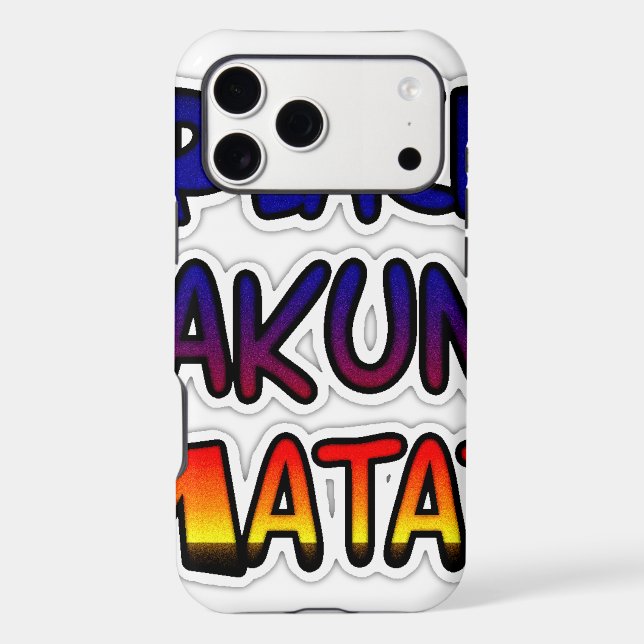 Peace HAKUNA MATATA: Swahili Bold Gradient Blue Pu (Back)