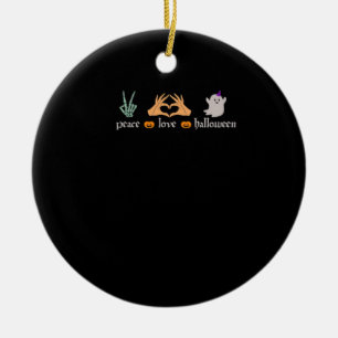 Peace Halloween Peace Sign Skeleton Witchs Hands Ceramic Tree Decoration
