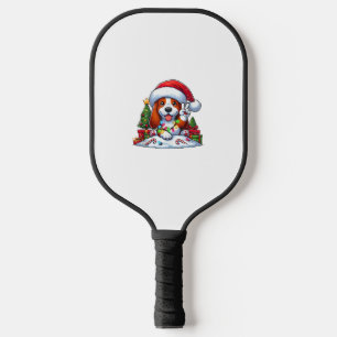 Peace Hand Basset Hound Christmas Lights Dog Women Pickleball Paddle
