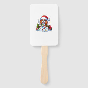 Peace Hand Cavalier King Charles Spaniel Christmas Fan