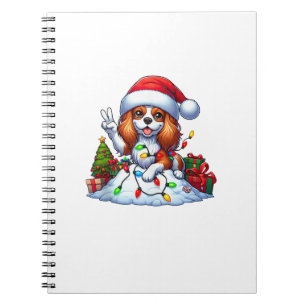 Peace Hand Cavalier King Charles Spaniel Christmas Notebook