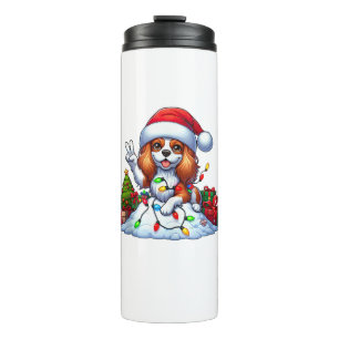 Peace Hand Cavalier King Charles Spaniel Christmas Thermal Tumbler