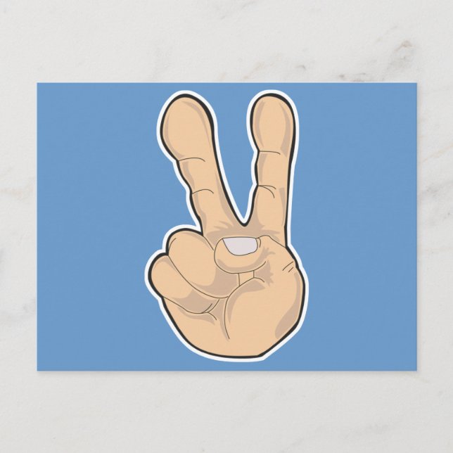peace hand gesture postcard (Front)