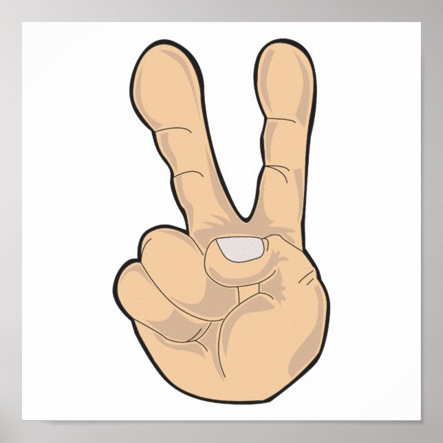 peace hand gesture poster (Front)