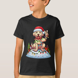 Peace Hand Labrador Retriever Christmas Lights Wom T-Shirt