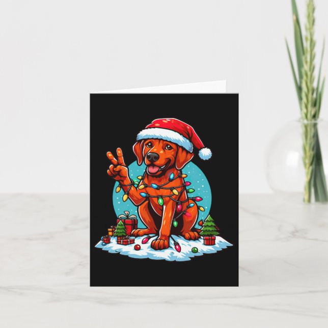 Peace Hand Rhodesian Ridgeback Christmas Lights Wo Card (Front)