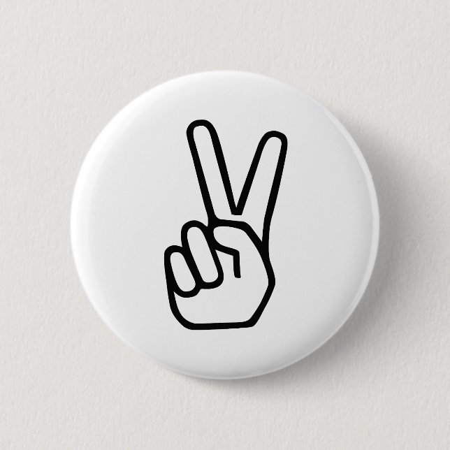 Peace Hand Sign 6 Cm Round Badge (Front)