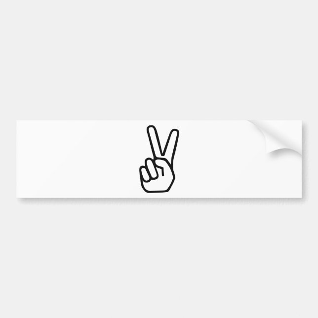 Peace Hand Sign Bumper Sticker (Front)