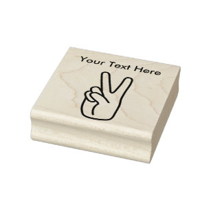 Peace Hand Sign Rubber Stamps