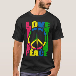 Peace Hand Tie Dye Finger Freedom Hippie Flower Ch T-Shirt