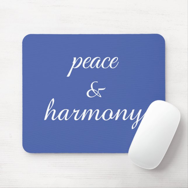Peace & Harmony in Blue & White Mouse Pad (With Mouse)
