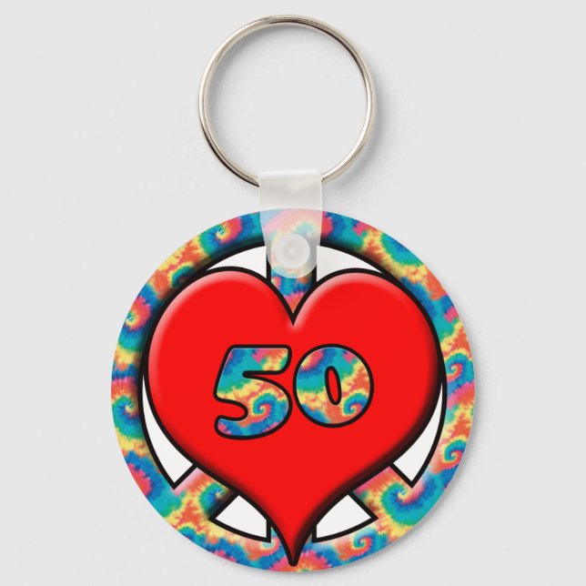 Peace, Heart, 50 Key Ring (Front)