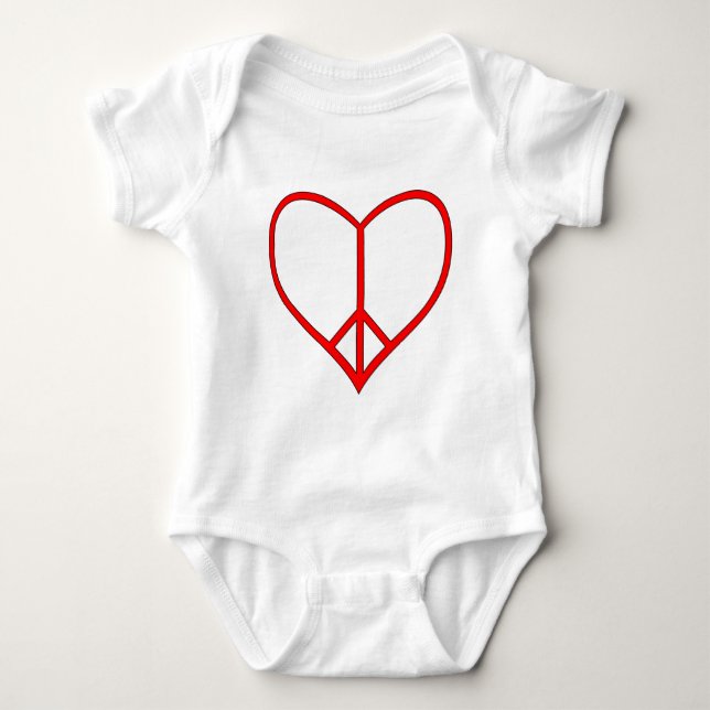 Peace Heart Baby Bodysuit (Front)