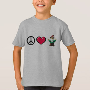 Peace Heart Gnome by FreeWitch Kids T-Shirt