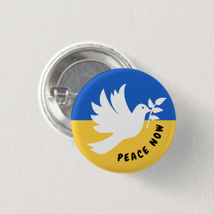 Peace Heart Love I Stand With Ukraine button