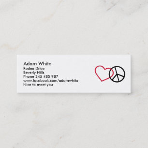 Peace & heart mini business card