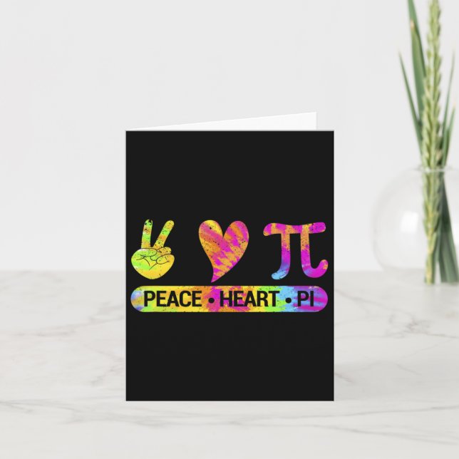 Peace Heart Pi Day Tie Dye Mathematics Science Mat Card (Front)
