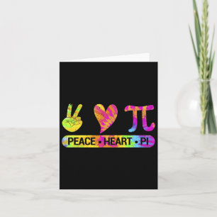Peace Heart Pi Day Tie Dye Mathematics Science Mat Card
