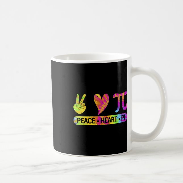 Peace Heart Pi Day Tie Dye Mathematics Science Mat Coffee Mug (Right)