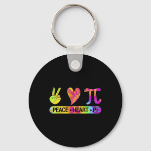 Peace Heart Pi Day Tie Dye Mathematics Science Mat Key Ring