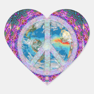 Peace Heart Sticker
