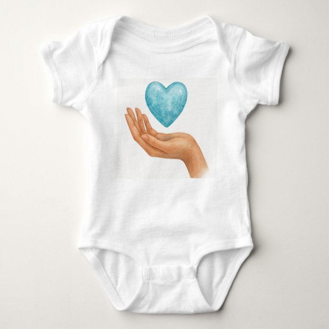 Peace Held in Hand Baby Bodysuit (Front)