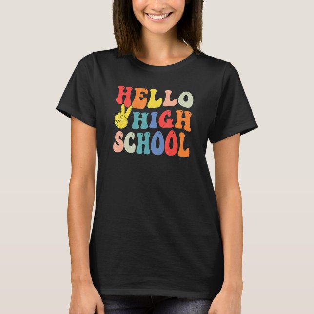 Peace Hello High School Teacher Student T-Shirt (Front)