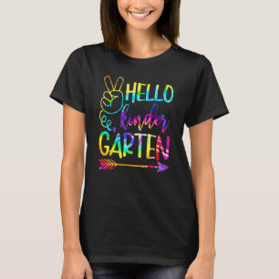 Peace Hello Kindergarten Back To School Tie Dye Bo T-Shirt