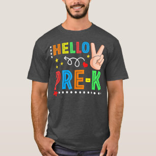 Peace Hello Pre K Back To School Teacher Students T-Shirt