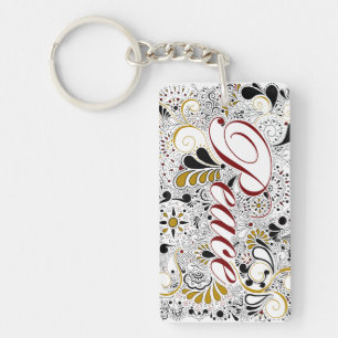 Peace Henna Design Key Ring