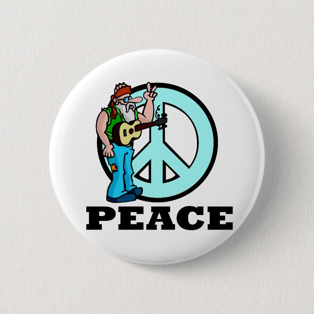 Peace Hippie 6 Cm Round Badge (Front)