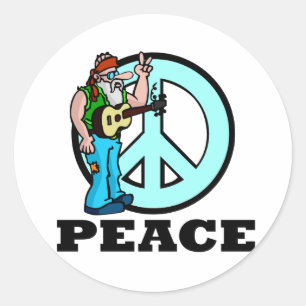 Peace Hippie Classic Round Sticker