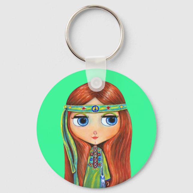 Peace Hippie Keychain (Front)