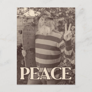 Peace Hippie Skate  Postcard
