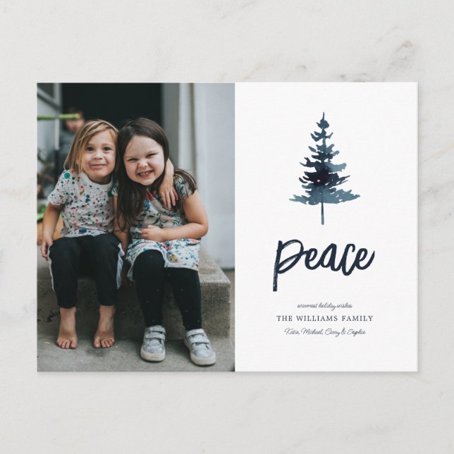 PEACE | Holiday Christmas Tree Postcard (Front)