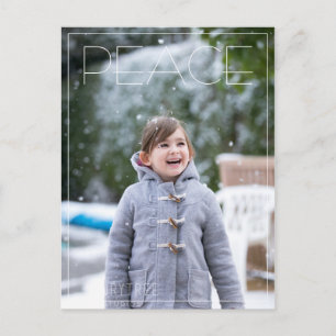 Peace Holiday Photo Simple Christmas Card