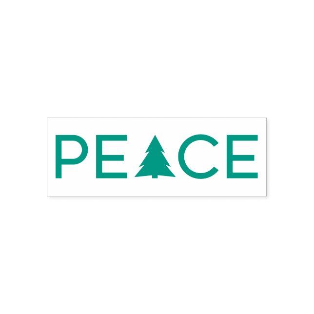Peace Holiday Tree Modern Typography Self-inking Stamp (Design)
