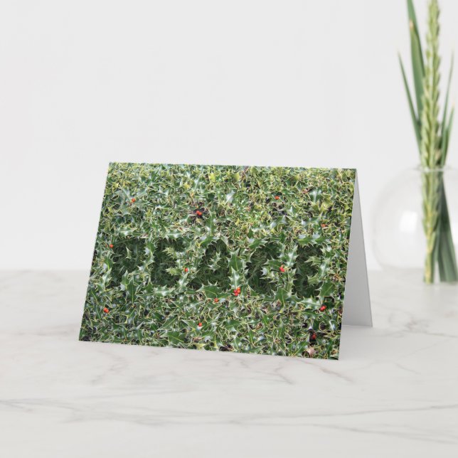 Peace Holly Christmas greeting card (Front)