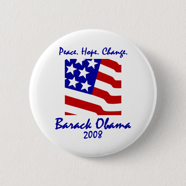 Peace, Hope, Change Obama Buttons (Front)