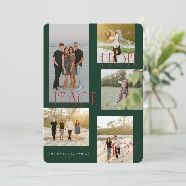 Peace Hope Joy Christmas Card (Standing Front)