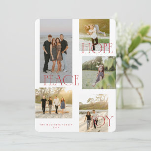 Peace Hope Joy Christmas Card