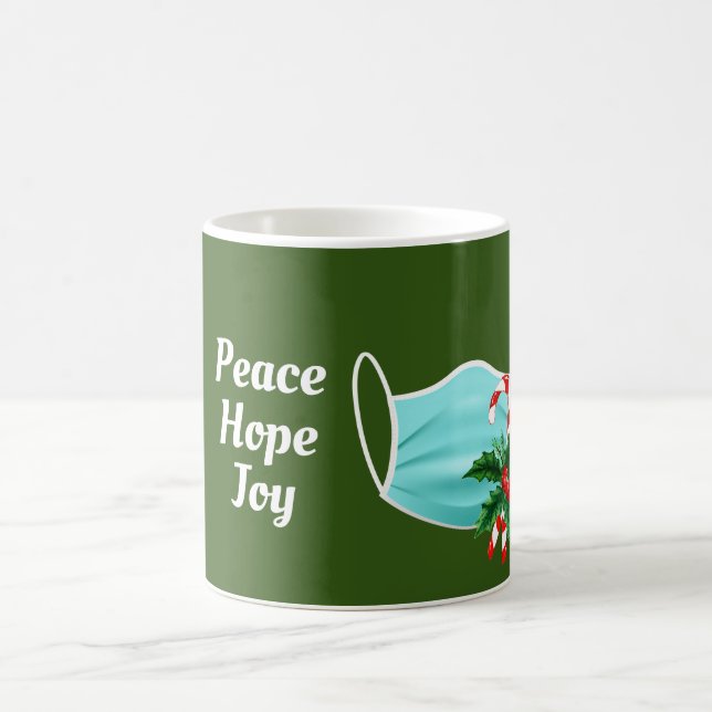 Peace Hope Joy Mask & Candy Canes Coffee Mug (Center)