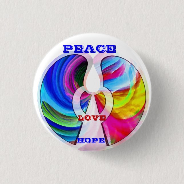 Peace,Hope,Love_ 3 Cm Round Badge (Front)
