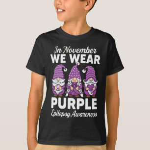 Peace hope love cute gnomes Support epilepsy Aware T-Shirt