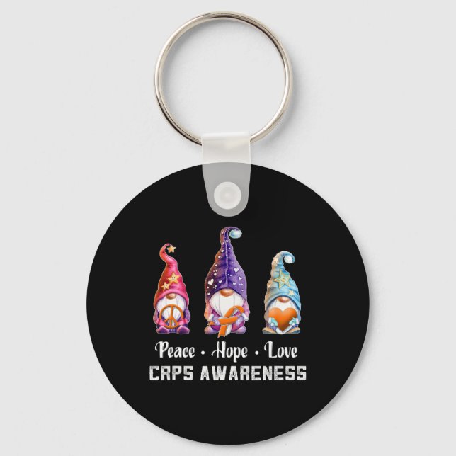 Peace Hope Love Gnomes Crps Awareness  Key Ring (Front)
