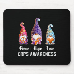 Peace Hope Love Gnomes CRPS Awareness  Mouse Pad